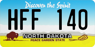 ND license plate HFF140
