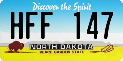 ND license plate HFF147