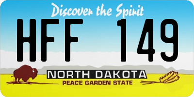 ND license plate HFF149