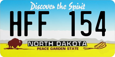 ND license plate HFF154
