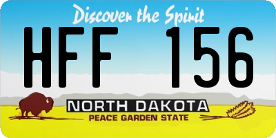 ND license plate HFF156