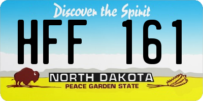 ND license plate HFF161