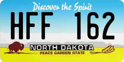ND license plate HFF162