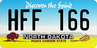ND license plate HFF166