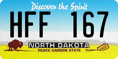 ND license plate HFF167