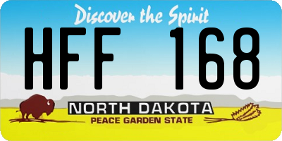ND license plate HFF168