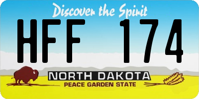 ND license plate HFF174
