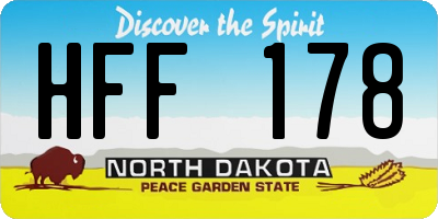 ND license plate HFF178