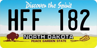 ND license plate HFF182