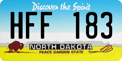ND license plate HFF183