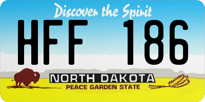 ND license plate HFF186