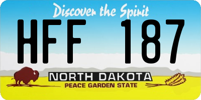 ND license plate HFF187