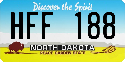 ND license plate HFF188