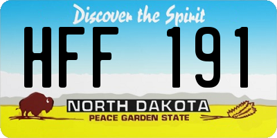 ND license plate HFF191
