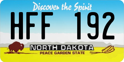 ND license plate HFF192