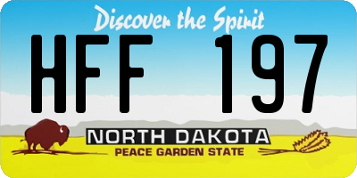 ND license plate HFF197
