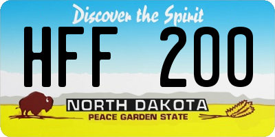ND license plate HFF200