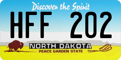 ND license plate HFF202