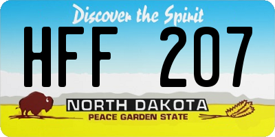 ND license plate HFF207