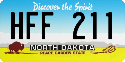 ND license plate HFF211