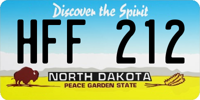 ND license plate HFF212