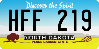ND license plate HFF219