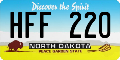 ND license plate HFF220