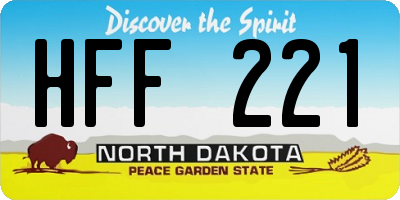 ND license plate HFF221