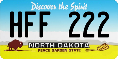 ND license plate HFF222