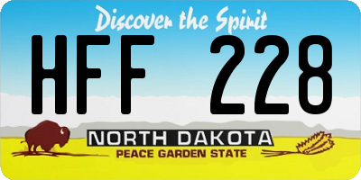 ND license plate HFF228