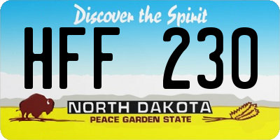 ND license plate HFF230