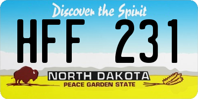 ND license plate HFF231