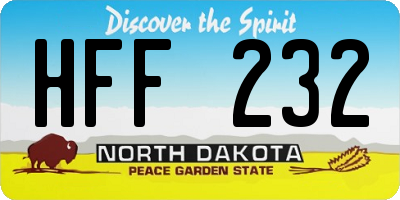 ND license plate HFF232