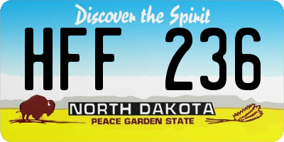 ND license plate HFF236