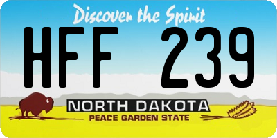 ND license plate HFF239