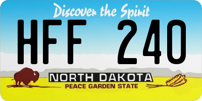 ND license plate HFF240