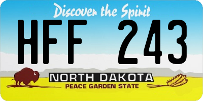 ND license plate HFF243