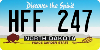 ND license plate HFF247
