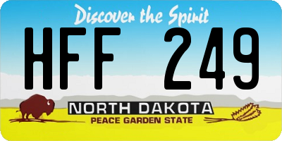 ND license plate HFF249