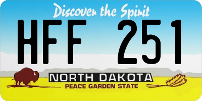 ND license plate HFF251