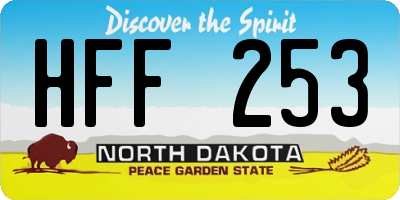 ND license plate HFF253