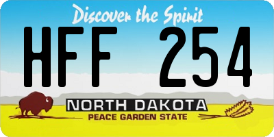 ND license plate HFF254