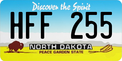 ND license plate HFF255