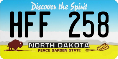 ND license plate HFF258