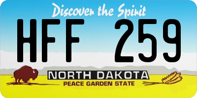 ND license plate HFF259