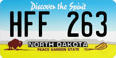 ND license plate HFF263