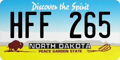 ND license plate HFF265