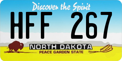 ND license plate HFF267