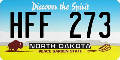 ND license plate HFF273