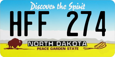 ND license plate HFF274